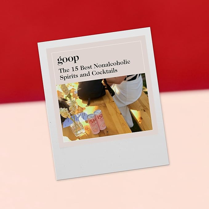 ISH Paloma, Non Alcoholic Canned Cocktail, Award Winning Non-Alcoholic Spirits, Gluten Free Mocktail Drinks with Pink Grapefruit, Lime and Mexican Blue Agave, Zero Proof Ready to Drink Cans, 4 Pack