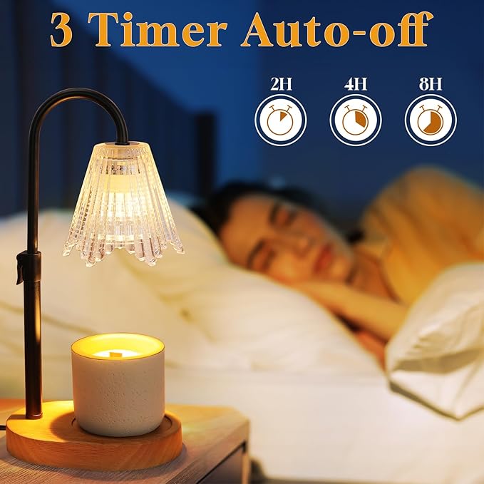 Candle Warmer Lamp with Timer, Dimmable Candle Lamp Warmer Height Adjustable, House Warming Gifts New Home Decor, Gifts for Mom Birthday Gifts for Women, Wax Warmer for Jar Candles