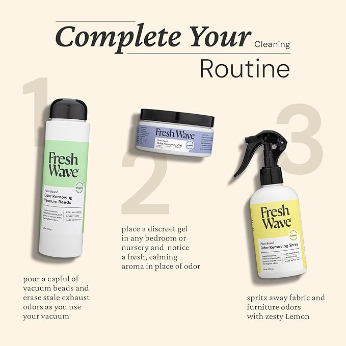 Fresh Wave Lemon Scent Odor Removing Spray, 8 fl. oz. | Pack of 2 | Odor Absorber for Home, Furniture, Fabrics & Trash | Safer Odor Relief