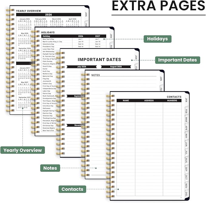 2026 Planner, Monthly and Weekly Calendar Planner for Women, January 2026 - December 2026, Hardcover Pretty 2026 Agenda Planner Book with Tabs, Spiral Bound, Perfect for School Office Home Supplies, 8.5" x 11" - Butterfly Tapestry