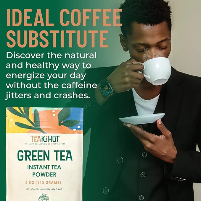 Instant Green Tea Powder 4 Ounce (200 Servings) 100 Percent Pure Tea No Fillers, Additives or Artificial Ingredients of Any Kind