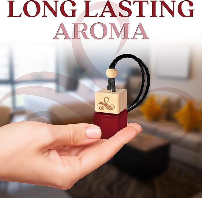 Carat Rouge Car Air Fresheners Gift Set | Luxury Perfume-Inspired Car Air Freshener for Women | Strong and Sophisticated Car Scents for Women | Refillable Essential Oil Infused Car Cologne by Perfa