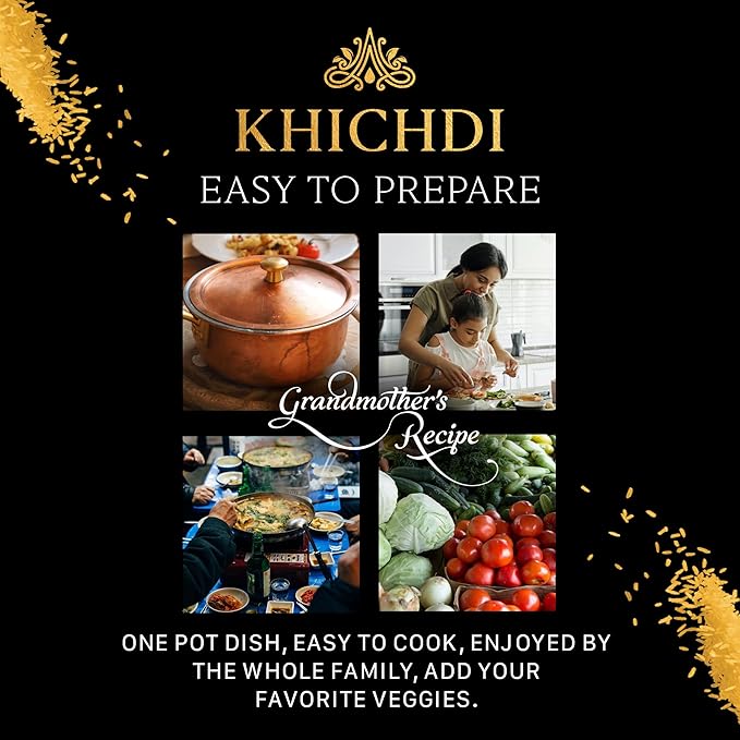 Aryaa Organic Kitchari Rice Mix - Vegan One Pot Meal with Organic Basmati Rice, Mung Dal, Red Lentils & Spices - Gluten-Free, Non-GMO Kitchari for Detox, Easy to Digest, Instant Healthy Meal