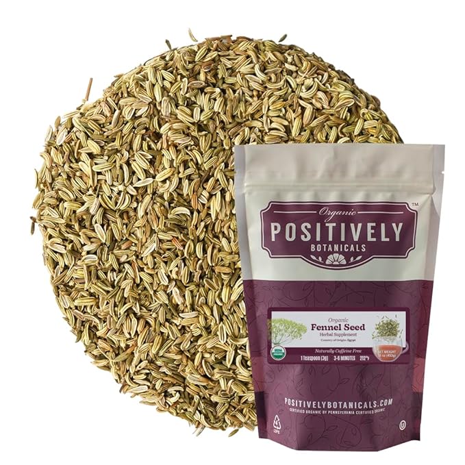 Organic Positively Botanicals Company, Fennel Seed Herbal Tea, Loose Leaf Botanical, 16 Ounce