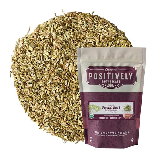 Organic Positively Botanicals Company, Fennel Seed Herbal Tea, Loose Leaf Botanical, 16 Ounce