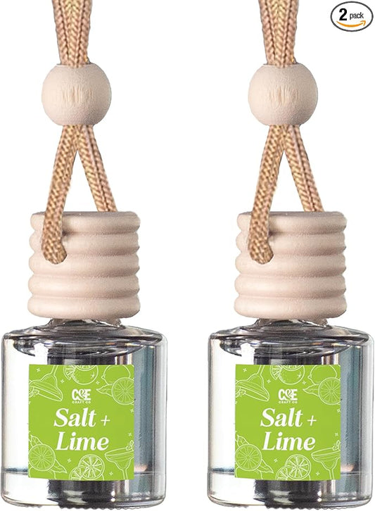 CANDECraftCo Car Air Hanging Fragrance Oil, Car Auto Freshener for Essential Oils, Scents Fragrance Aromatherapy Automobile Diffuser, Long Lasting (Salt & Lime)
