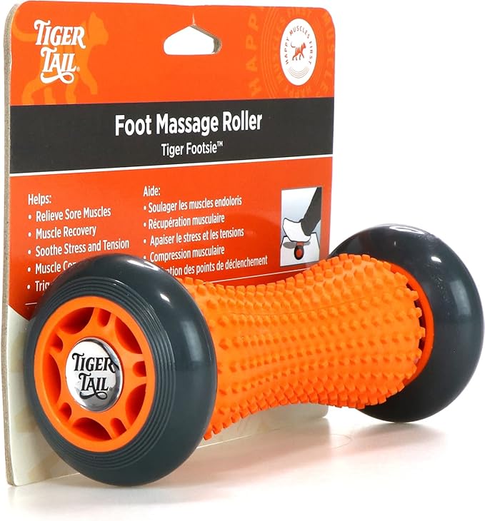 Tiger Tail Footsie Foot Massage Roller Tool, Stretch Sore Foot Muscles, Relieve Plantar Fasciitis, Increase Circulation, and Soothe Cramping