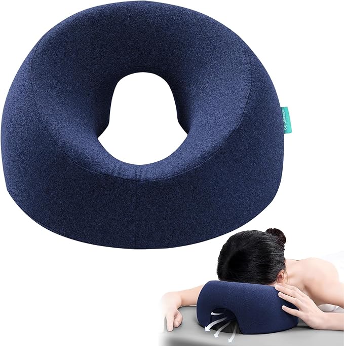 Face Down pillows Massage pillow for Bed Headrest Prone Down Sleeping，Face Cradle，Bbl Pillow After Surgery Post Eye Surgery Recovery & Vitrectomy Recovery Equipment Removable Cover Navy Blue