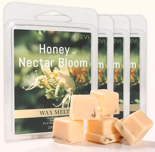 DEVI Scented Wax Melts, Natural Soy Wax Cubes Strong Scent -Honeysuckle - Long Lasting Scented Melts for Warmer, 4 Pack(24-Cubes)