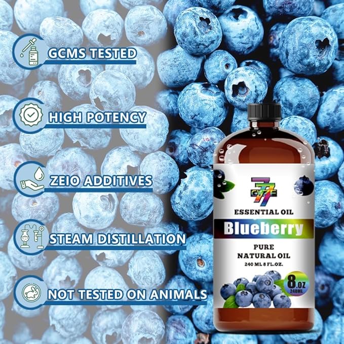 Blueberry Essential Oil (8 oz / 240 ml) – Blueberry Oils for diffusers, humidifiers, Home Baths, Cleaning Products, Yoga, DIY Soaps and DIY Scented Candles