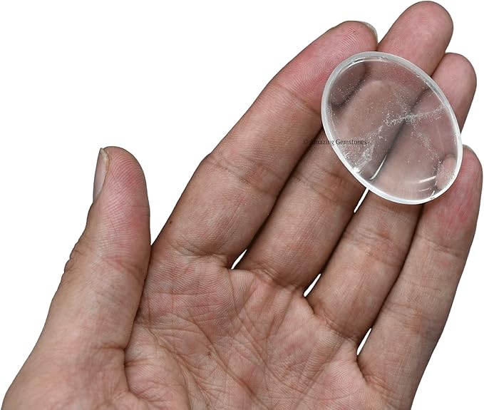 Amazing Gemstone Clear Quartz Crystal Worry Stone Crystals and Healing Stones - Worry Stones for Stress Relief Gift - Piedra Crystal Fidget for Meditation - Unique Stocking Stuffers and Birthday Gift