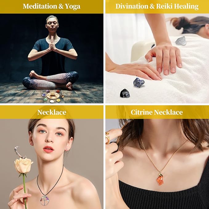 28 Pcs Healing Crystals and Stones,Chakra Crystal Set,7 Raw Chakra Crystals Stones Kit Pyramid Natural Selenite Reiki Real Crystal Stones with Wooden Box,Gifts for Crystal Beginners