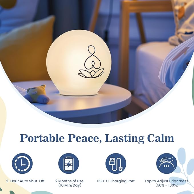 Syrinx Guided Meditation Light – Meditation Aid with Rhythmic Glow for Focus,Anxiety Relief Items for Calm Down Corner，Stress-Relieving Relaxation & Mindfulness, Quiet Rooms,Home or Office Use