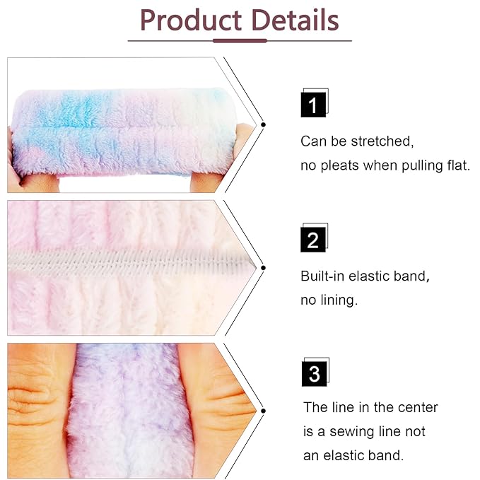 VELSCRUN Spa Headband, Makeup Face Wash Skincare Headbands, 6 Pcs Light Colorful Sponge Bow Tie Get Ready HairBand Facial Wristband Set, Stuff for Teen Girls Women Trendy Fashion Hair Accessories