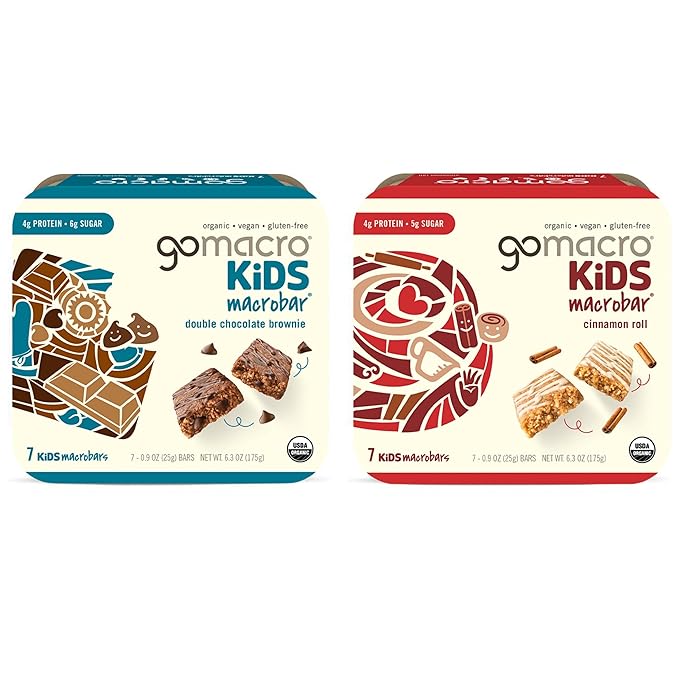 GoMacro Macrobar Organic Vegan Protein Bars - Blueberry + Cashew Butter & Oatmeal Chocolate Chip (2.3 Ounce Bars, 12 Count) (Pack of 2)