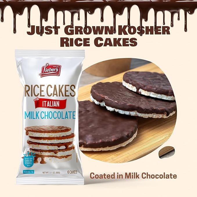 LIEBERS Milk Chocolate Rice Cakes, Kosher Certified Dairy, Gluten Free Snack (pack of 8) (Milk Chocolate)…