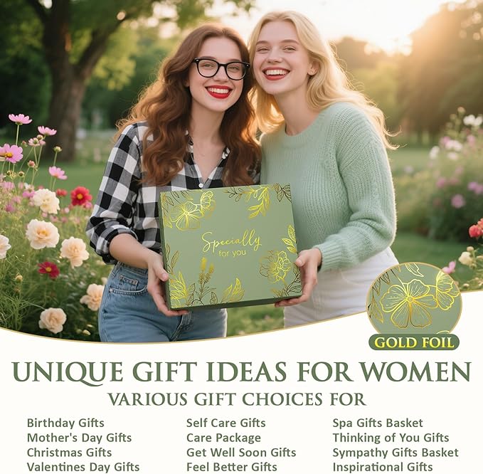 Self Care Gifts for Women Get Well Soon Gift Baskets, Unique Birthday Gifts for Women Spa Care Package, Sympathy Inspirational Thinking of You Gift Set for Mom Her Sister Best Friend Wife Girlfriend