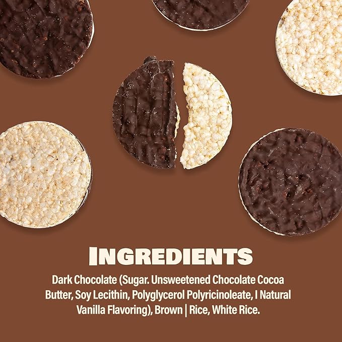 LIEBERS Dark Chocolate Rice Cakes, Kosher Certified Dairy Free, Gluten Free Snack (Dark Italian Chocolate) Pack Of 3