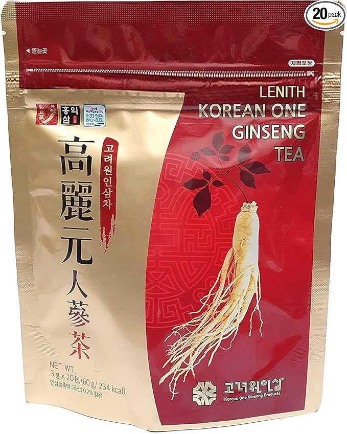 LENITH 100% Original Korean One Panax Ginseng Tea 20T Roots Extract Granules 60g (3g X 20T)