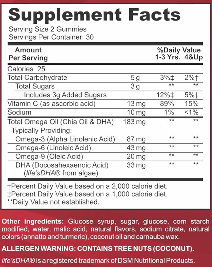 Feel Great Vitamin Co. Complete DHA Gummies for Kids | with Omega 3 6 9 + DHA, Vitamin C | Supports Healthy Brain Function, Vision & Heart Health | Gluten Free, Vegetarian | 60 Gummies