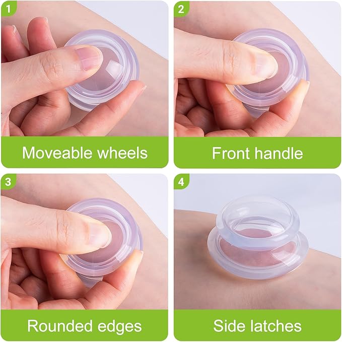 Eiito Cupping Therapy Sets -Silicone Cups Set Firm (6 Cups) Professional Massage Tool for Muscle Soreness Pain Relief Body Neck Knee, Deep Muscle Massager, Anti Cellulite Joint Pain (Clear)