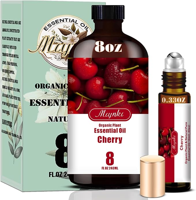 Cherry Fragrance Oil-Cherry Essential Oil 8.33oz (250ml)-100% Pure Natural Scent for Diffusers, Candles, Soap Making & Aromatherapy-Relaxing Home & Gift Essential Oil for Bath, Massage