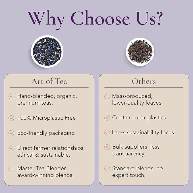 Art of Tea | Organic Earl Grey Crème Tea| 50 Eco Friendly Assorted Tea Bags