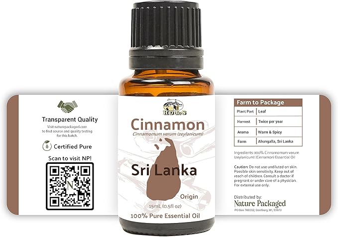 Cinnamon Essential Oil - Direct from Sri Lankan Essential Oils - 100% Pure - Natural Aceite de Canela for Aromatherapy & Wellness - Premium Grade (2lbs)