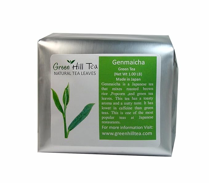 Japanese Genmaicha Popcorn Green Tea premium green tea helps the stomach to digest – 1lb Tea Bag