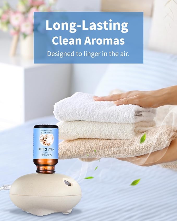 Clean Fragrance Oils Set, Premium Essential Oils for Diffuser, Candle & Soap Making, Freshie Scents - Fresh Cotton, Fresh Linen, Soap, Clean Air & Home, Aloe