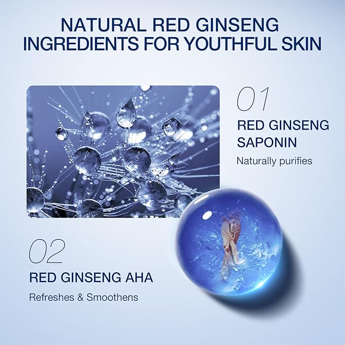 Donginbi Red Ginseng Homme All-in-One Special Set - Hydrating Korean Red Ginseng Essence(4.06 floz), Glycolic & Squalane Acid Face Wash, AHA Exfoliant, Korean Skin Care Set Gifts for Men