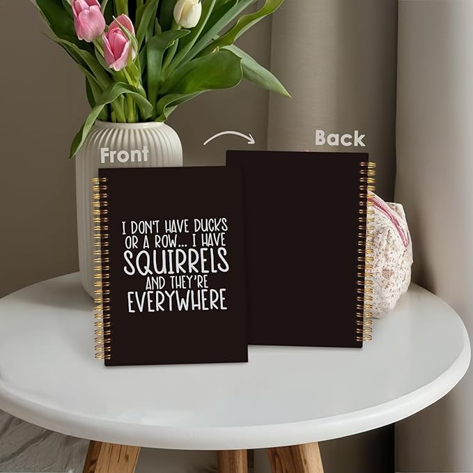Funny Office Spiral Notebook, Work Journal Notebook for Women Men Coworkers, Funny Office Supplies, I Don't Have Ducks or a Row Hardcover Notebooks 5.5x8.3