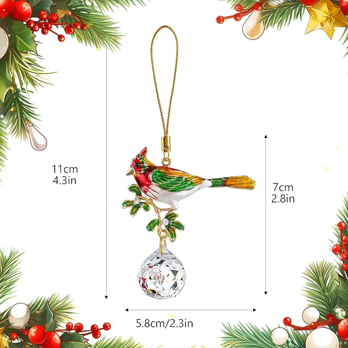 H&D HYALINE & DORA Color Bird Hanging Ornament 6Pcs Colorful Cardinal Christmas Tree Ornaments Flying Bird Ornament Xmas Decoration Birds Gift for Men Women