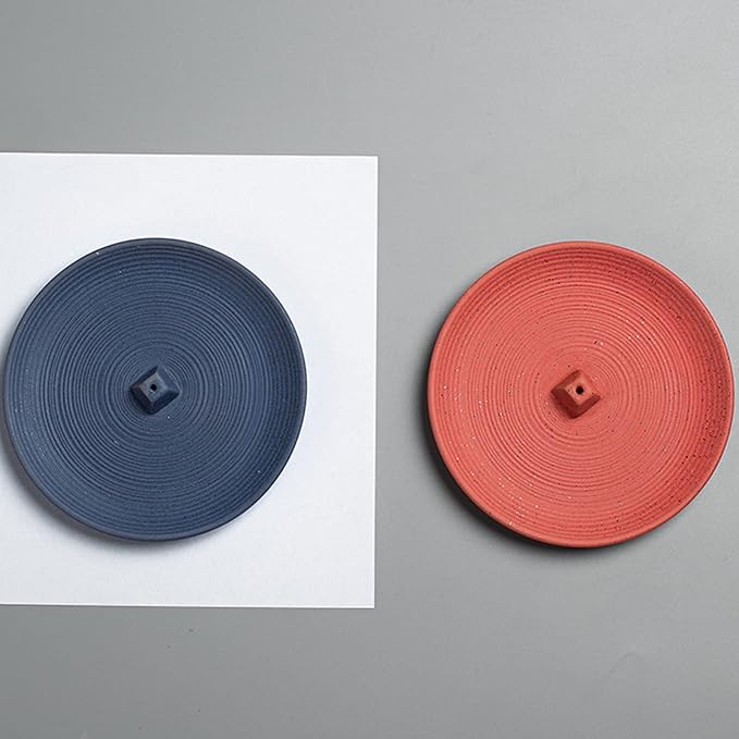 Incense Stick Holder Ceramic Incense Holder Simple Style Incense Sticks Holder Blue Insence Burner for Set for Office Yoga and Livingroom (Blue)