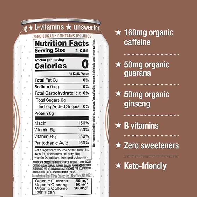 Hiball Energy Vanilla Seltzer Drink, Zero Sugar and Calorie, 16 Fl Oz Cans, 8 Count