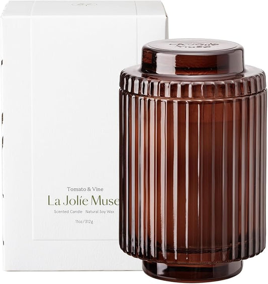 LA JOLIE MUSE Tomato & Vine Candle, Scented Candle Gifts for Women&Men, Natural Soy Candles for Home Scented, Long Burning Luxury Jar Candle, 11oz