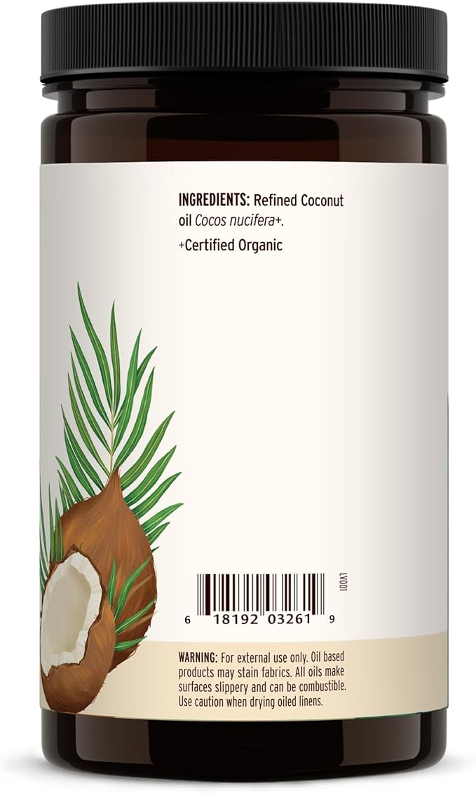 Banyan Botanicals Coconut Oil – Expeller Pressed Organic Coconut Oil – Massage Oil for Naturally Hydrated Skin and Hair – 30 oz – Refined, Non GMO, Sustainably Sourced