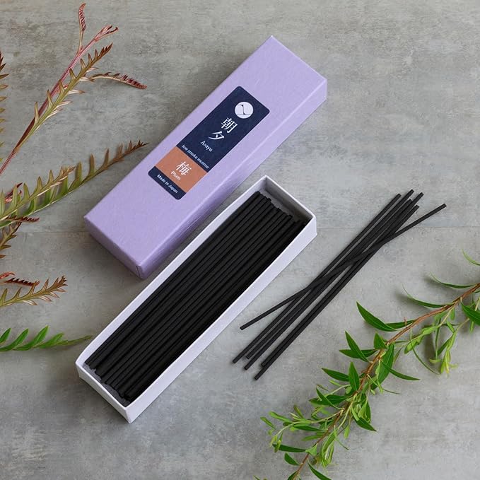 Asayu Japanese Low Smoke Incense Sticks Plum Blossom Scent 20g (0.71 oz), Made in Japan Quality Incense for Morning Yoga, Meditation, Relaxation