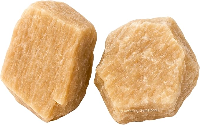 Amazing Gemstone Cream Moonstone Raw Crystals and Healing Stones, Natural Rocks for Tumbling - DIY Raw Stones and Crystals, 2 Pieces