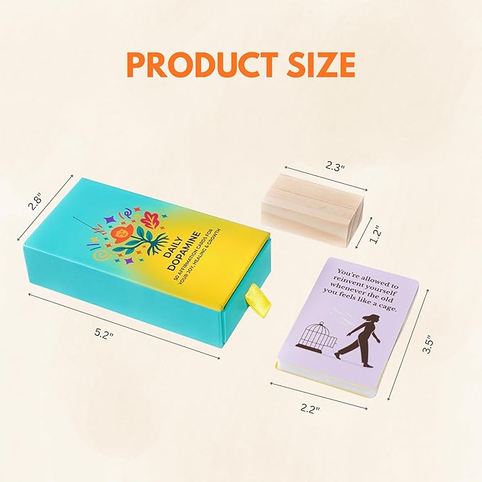 SHIMANY Daily Dopamine Affirmation Cards. 50 Positive Affirmation Cards for Women with Display Stan. Daily Motivational and Mindful Gift for Teens, Girls & Gen Z