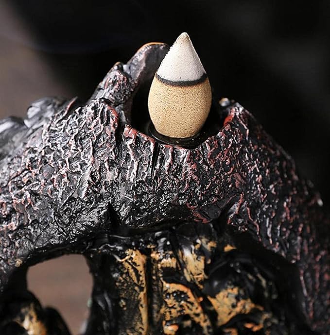 Backflow Incense Holder Resin Mountain Incense Burner Fountain Waterfall Incense Holders Home Decor with 120 Pcs Backflow Incense Cones 30 Pcs Incense Sticks (Waterfall)