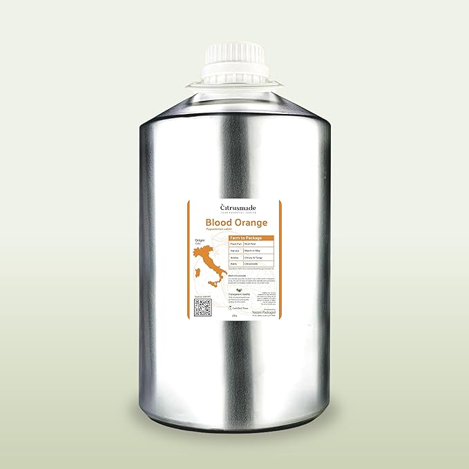 Blood Orange Essential Oil - Direct from Citrusmade in Sicily - Pure Essential Oil for Diffusers and Aromatherapy - Natural Citrus Scent | 100% Pure Therapeutic Grade (22lbs)