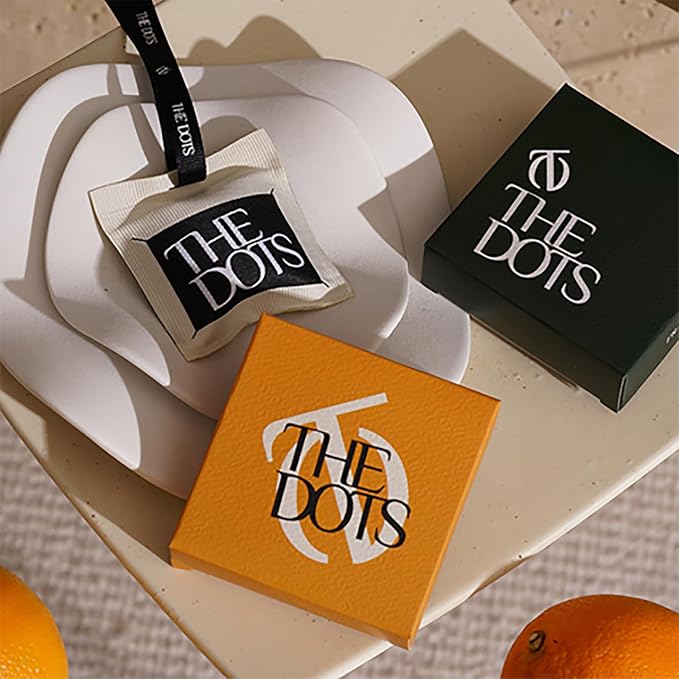 THEDOTS Series Car Air Freshener with 2 Adjustable Ribbons for Car Rearview Mirror, Sicilian Orange, 30 Days, Non-Toxic Fabric Sachet Gift (1 Pack)