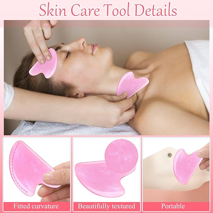 Sherr 48 Pcs Gua Sha Facial Tool Resin Gua Sha Massage Tool Heart Shaped Facial Stone Board for Face Body Skin Massage Spa Acupuncture Prevent Wrinkles (Vivid Colors)