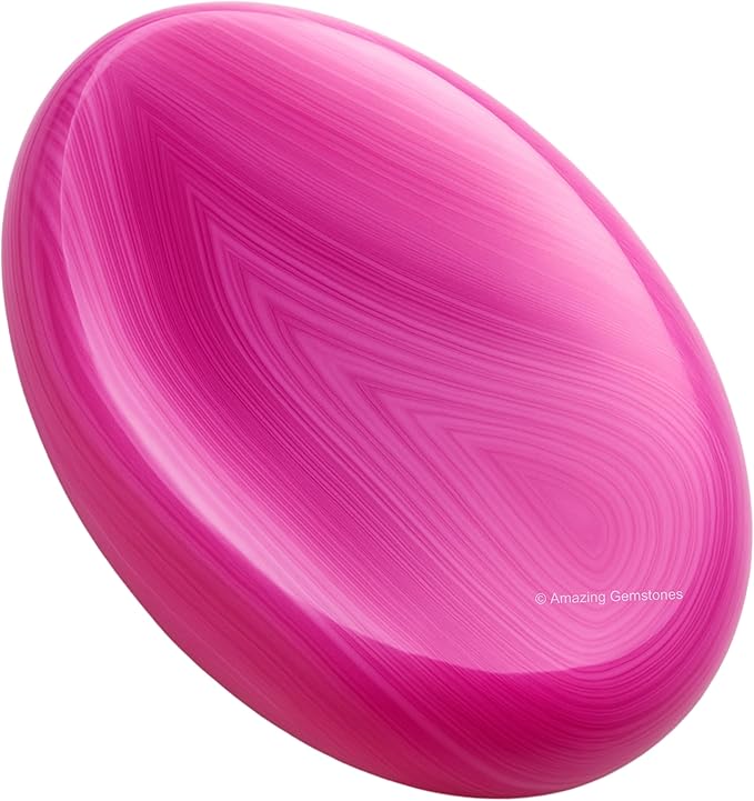 Amazing Gemstone Pink Onyx Worry Stone Crystals & Healing Stones - Worry Stones for Stress Relief Gifts - Piedra Crystal Fidget for Meditation, Relaxation - Unique Stocking Stuffers & Birthday Gifts