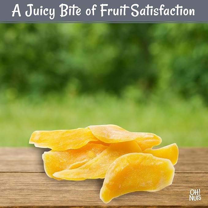 Oh! Nuts Dried Mango - Dehydrated Mango Slices - Dried Mango Fruit - 1 lb - Packed in New York Zip-Seal Bag for Exceptional Freshness