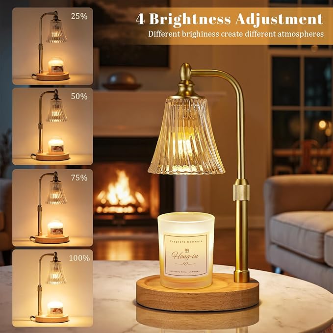Candle Warmer Lamp with Timer Dimmable,Birthday Gifts for Women Mom Sister,Adjustable Height Wax Melt Warmer for Jar Candles,House Warming Gifts New Home,Ideal for Office,Dorm,Bedroom Home Decor