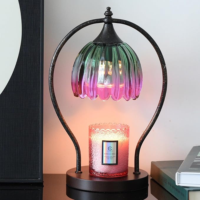 Electric Candle Warmer Lamp with Timer：Scented Candle Warmer Dimmable Lamp with 2 Bulbs, Christmas Gifts for Mom Women, House Warming Gifts New Home Decor for Bedroom Living Room