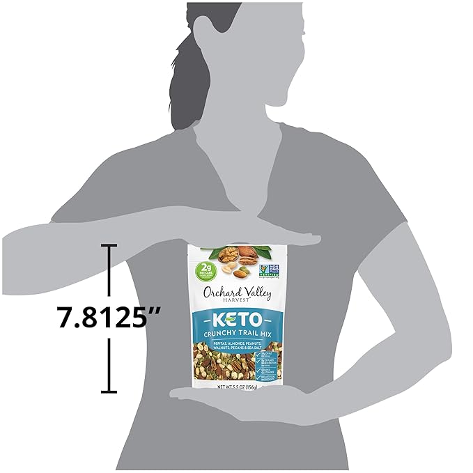 Orchard Valley Harvest Keto Crunchy Trail Mix, 5.5 Ounces (Pack of 6), Pepitas, Almonds, Peanuts, Walnuts, and Pecans, Low Carbs, Non-GMO, No Artificial Ingredients, Healthy Snacks for Adults