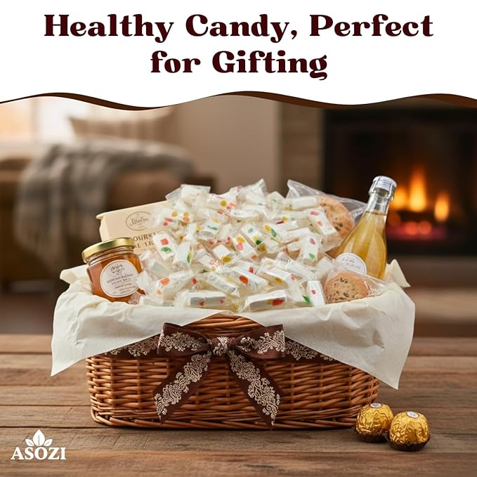 Jubes Nougat Candy with Fruity Jelly Beans 1lb Colorful Fruity Fresh Delicious Individually Wrapped Nougat Candy Treats Gluten Free 16lb by ASOZI